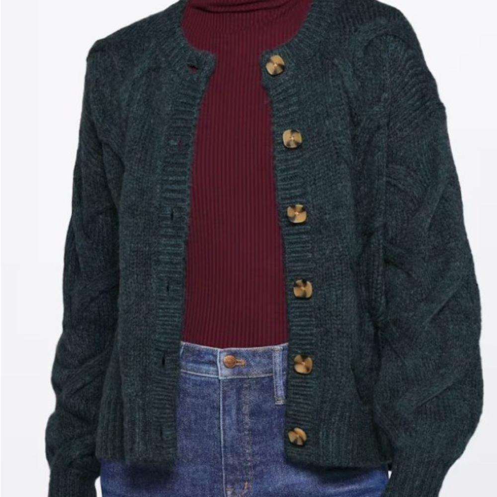 Madewell Aviva Cable Knit Cardigan size M
